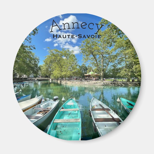 Íman Lago Annecy, Haute-Savoie Round Magnet (Frente)