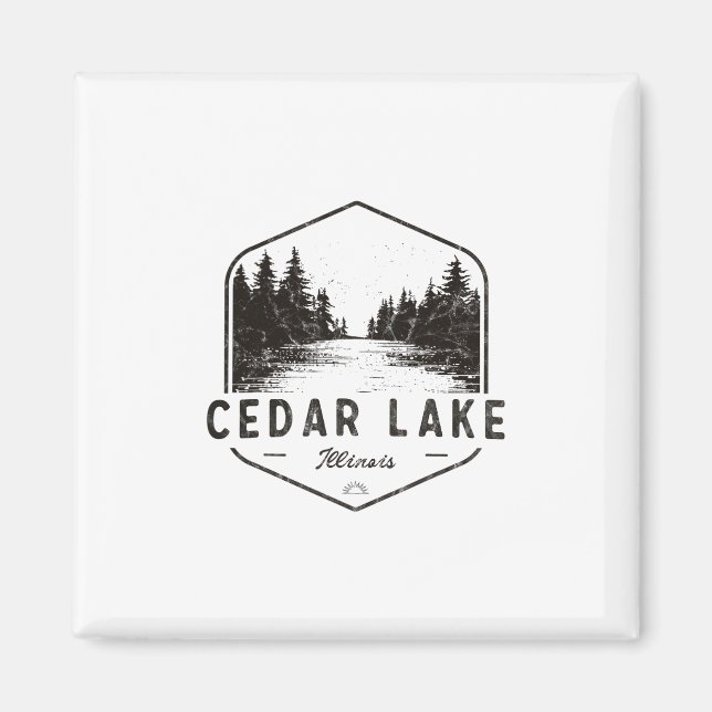 Íman Lago Cedar Illinois Exteriores Vintage 2  (Frente)