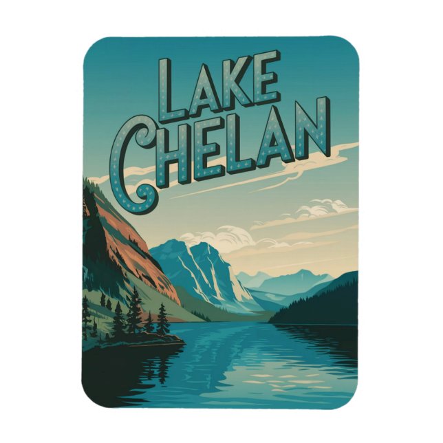 Íman Lago Chelan Washington Vintage (Vertical)