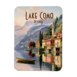 Íman Lago Como Itália Personalizado Viagem Aquarela Vin