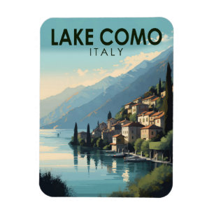 Íman Lago Como Itália Viagem Art Vintage