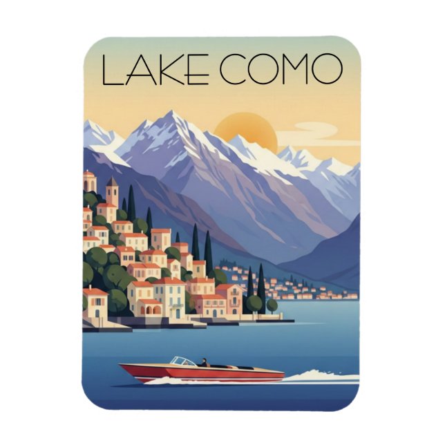 Íman Lago de Como Itália Viagem (Vertical)