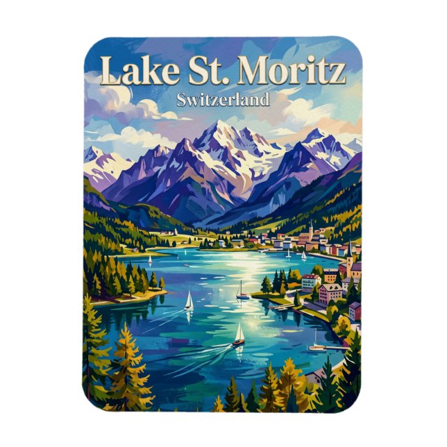 Íman Lago de St. Moritz Suíça (Vertical)