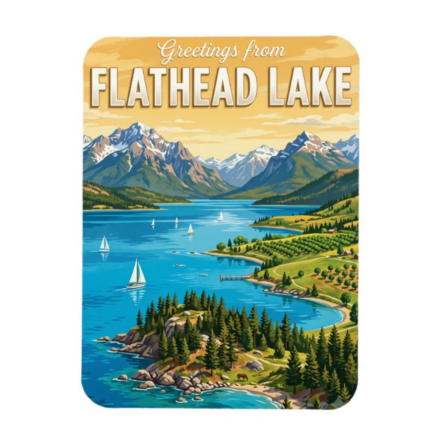 Íman Lago Flathead Montana (Vertical)