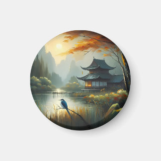 Íman Lago Japão Pássaro 1 - Tela