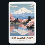 Íman Lago Kawaguchiko Japão Viagem Art Vintage<br><div class="desc">Lago Kawaguchiko vetor trabalho de arte design. O lago Kawaguchiko é um lago na cidade de Fujikawaguchiko,  Província de Yamanashi,  Japão. É o segundo maior dos Cinco Lagos Fuji.</div>