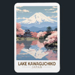 Íman Lago Kawaguchiko Japão Viagem Art Vintage<br><div class="desc">Lago Kawaguchiko vetor trabalho de arte design. O lago Kawaguchiko é um lago na cidade de Fujikawaguchiko,  Província de Yamanashi,  Japão. É o segundo maior dos Cinco Lagos Fuji.</div>