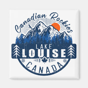 Íman Lago Louise Canada Vintage Retro Sunset Souvenir