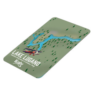 Íman Lago Lugano Itália - poster de viagens Suiça