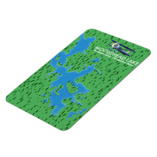 Íman Lago Moosehead, mapa do Condado de Piscataquis Mag