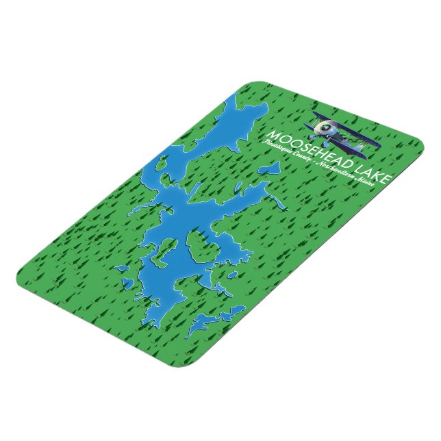 Íman Lago Moosehead, mapa do Condado de Piscataquis Mag (Left Side)
