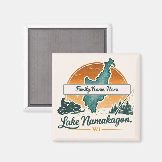 Íman Lago Namakagon personalizado, WI (Front/Back)