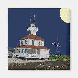 Íman Lago Pontchartrain Farol à Noite