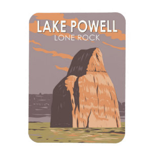 Íman Lago Powell Lone Rock Viagem Art Vintage