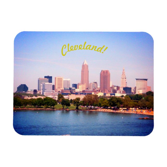 Íman Lago Skyline (Cleveland OH) Magnet (Horizontal)