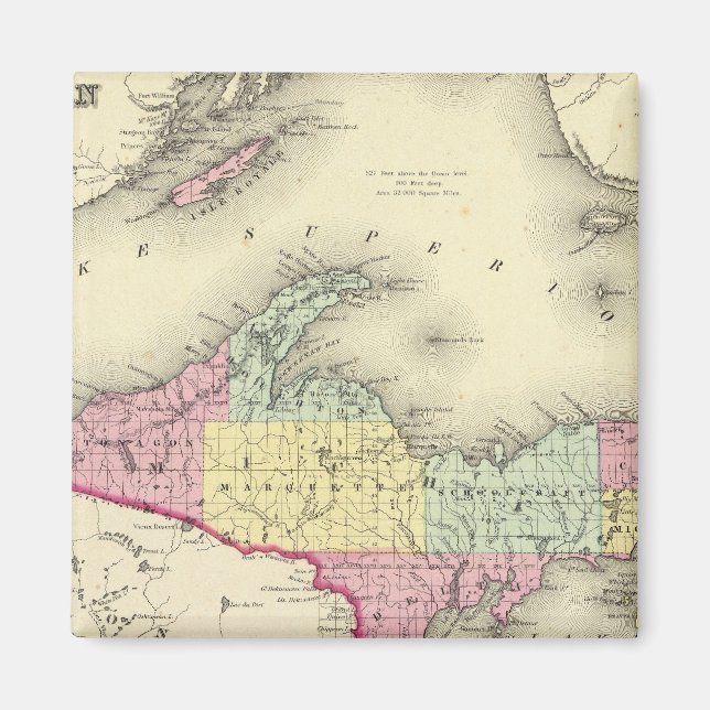 Íman Lago Superior E Parte Norte De Michigan (Frente)