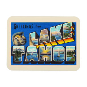 Íman Lago Tahoe California CA - Letra grande postal