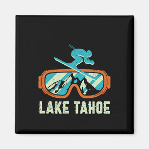 Íman Lago Tahoe California Retro Vintage Skiing E Sno