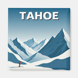 Íman Lago Tahoe California Skiing Skier Viagem