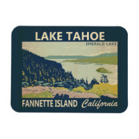 Lago Tahoe Fannette Island California Vintage