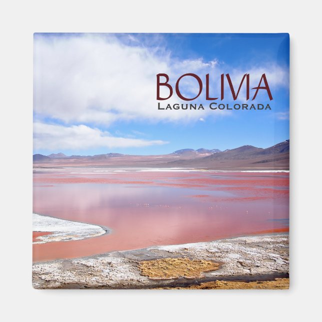 Íman Laguna Colorada na Bolívia - ímã de texto (Frente)