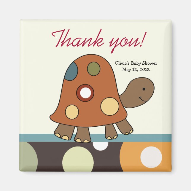 Íman Laguna Turtle Chá de fraldas Favor Magnet (Frente)