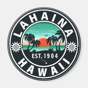 Íman Lahaina Hawaii Beach Retro Sunset Souvenir 60 anos