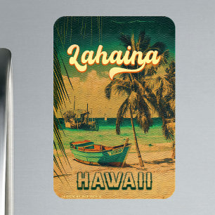 Íman Lahaina Maui Hawaii Retro Sunset Souvenir 1950