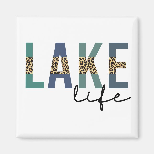 Íman Lake Life Cheetah Impressão Tipografia (Frente)