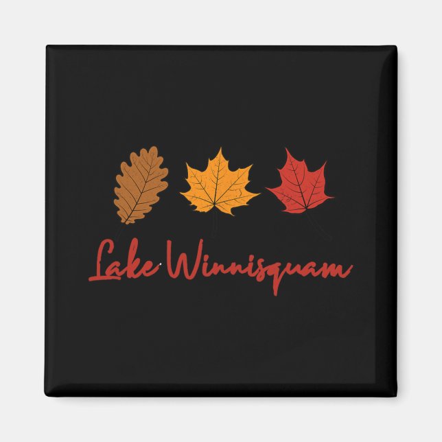 Íman Lake Winnisquam Fall Foliage Autumn Leaf Ing Oak M (Frente)