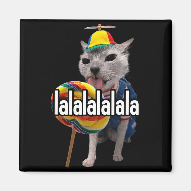 Íman Lalalala Gato Bobo Engraçado Com Meme De Pirulito  (Frente)