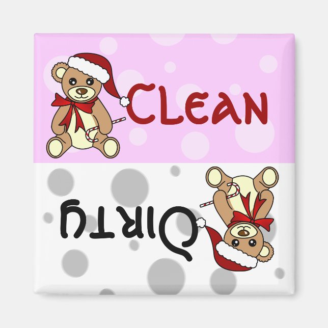 Íman Lâmina de lavar louça limpa e suja, de Natal (Frente)