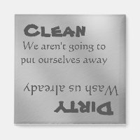 Lâmina de lavar louça limpa e suja, magneta engraç