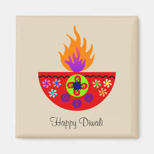 Íman Lâmpada colorida Diya de Diwali