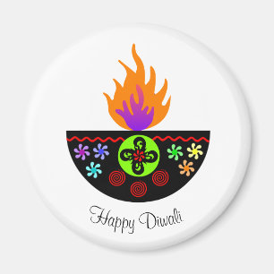 Íman Lâmpada colorida Diya de Diwali