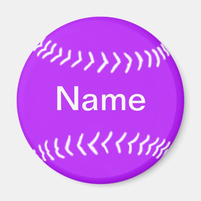 Íman Lâmpada de Softball com Magnet - Roxo (Frente)