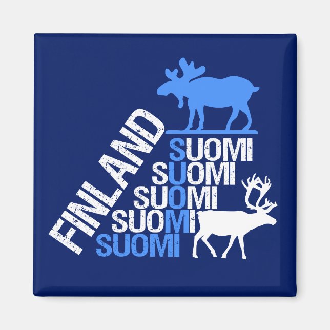 Íman Lâmpada Finlandesa Moose & Reindeer (Frente)