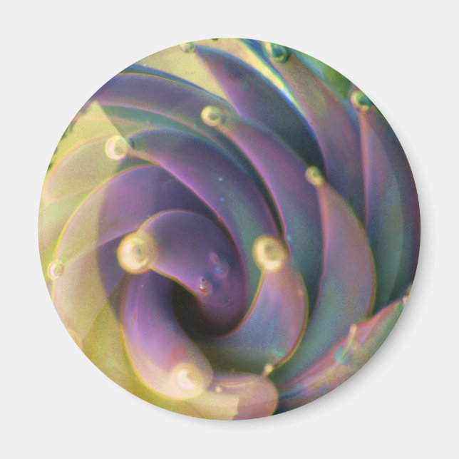 Íman Lampwork Boro Glass Sea Pastel Lotus Bubble Magnet (Frente)