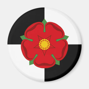Íman Lancashire Magnet - Rosa nos quarteirões preto e b