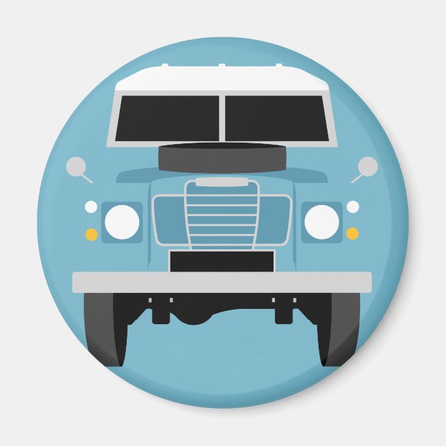 Íman Land Rover Clássico MK3 Blue Pop art (Frente)
