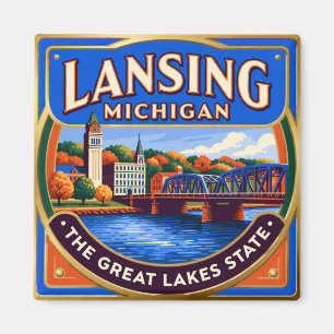 Íman Lansing Michigan Grandes Lagos Memória de Viagem