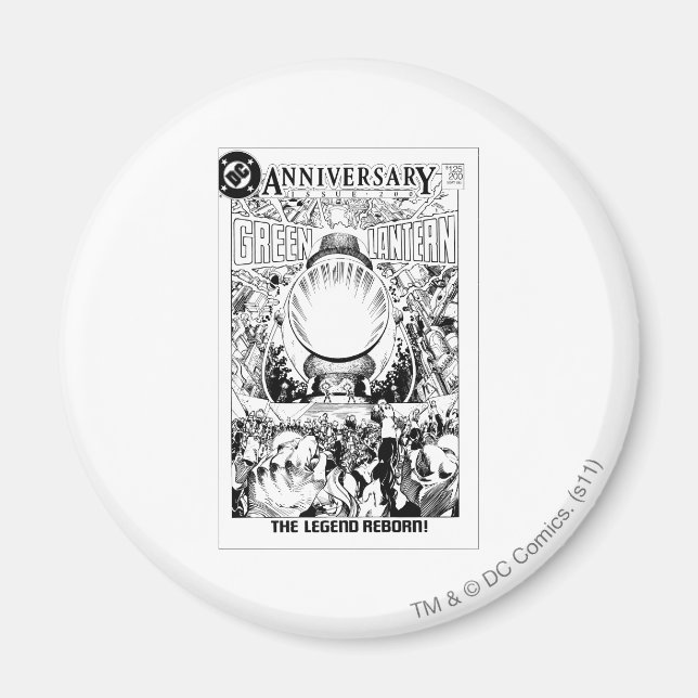 Íman Lantera Verde - A Lenda Renascida, Negra e Branca (Frente)