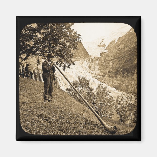 Íman Lanterna Mágica Slide Alpes Suíços Flor do Corno (Frente)