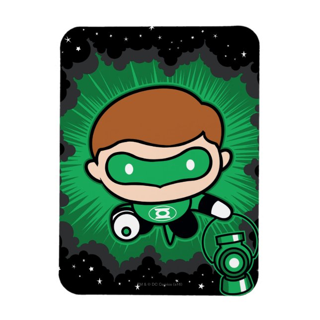Íman Lanterna Verde Chibi Voando Pelo Espaço (Vertical)