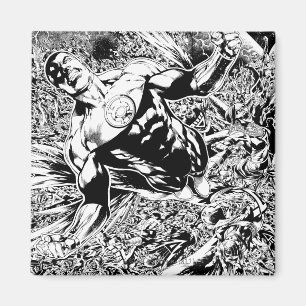 Íman Lanterna verde e a lua - preto e branco