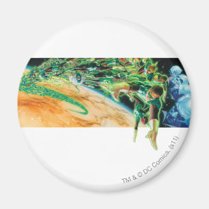 Íman Lanternas Verdes Voando no Espaço