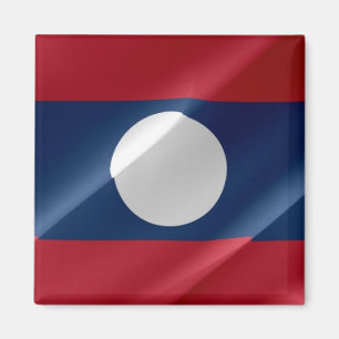 Íman LAOS FLAG de onda zLA002, Imã de geladeira