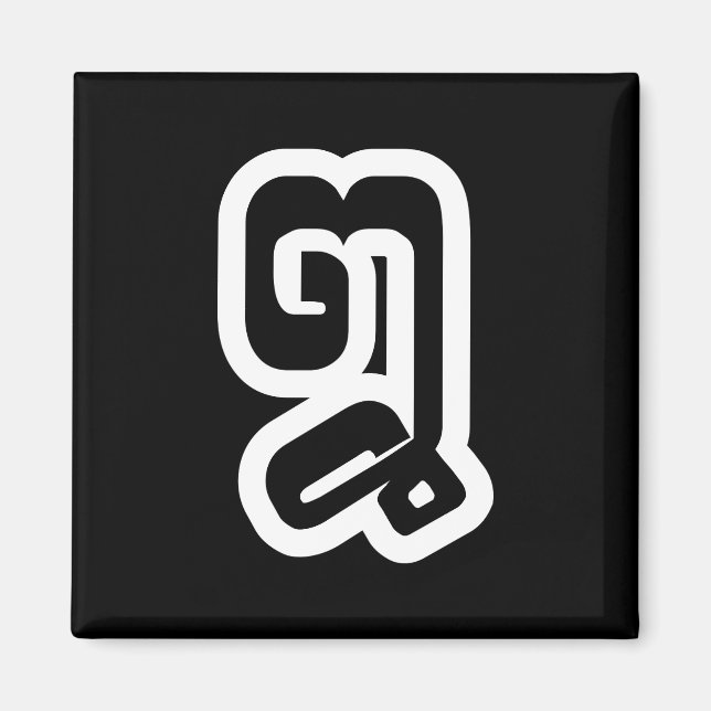 Íman Laos / Laos Número Oito / 8 / ໘ (Mau/Pai) Laociano (Frente)