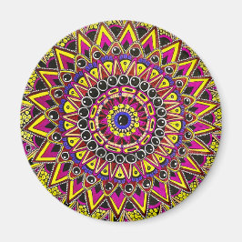 Íman Lápis de Cor Roxo Amarelo Mandala