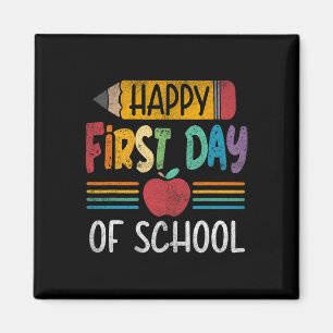 Íman Lápis Vintage Feliz Primeiro Dia De Aula Professor